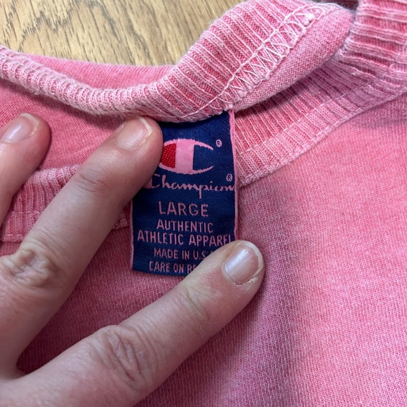 Vintage 1990 Champion Pink Graphic T-Shirt - Picture 6 of 8